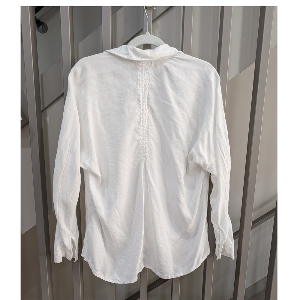 Cloth & Stone Anthropologie White Tencel Ladder Lace Shirt Small - Picture 4 of 14